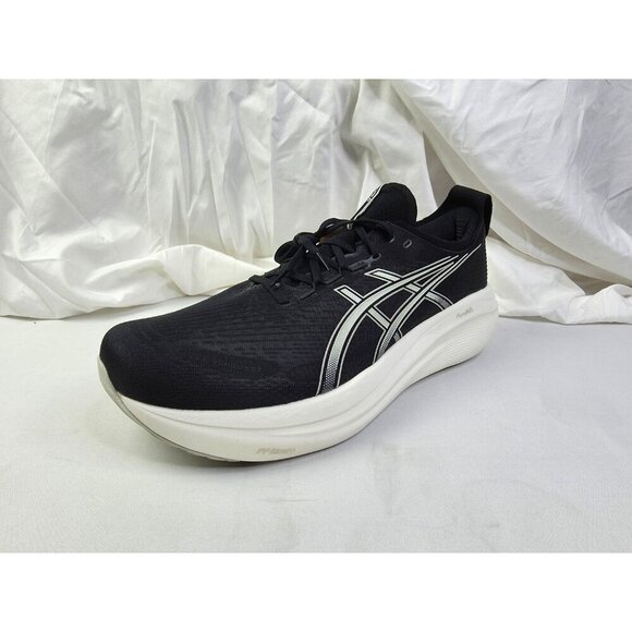 Asics Size 16 Extra Wide 4E Mens Gel Nimbus 27 Black Lake Gray Lace Sneakers NEW main image 14
